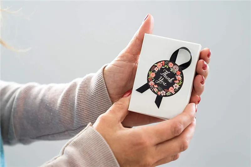 500 шт./рулон круглая Цветочная наклейка спасибо 1 Дюймовые разноцветные наклейки