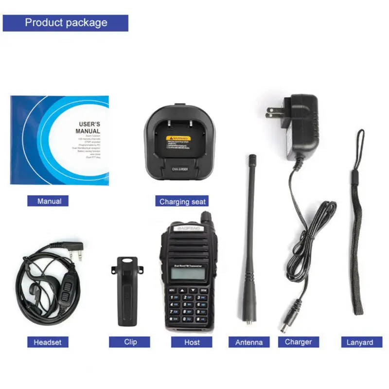 Walkie Talkie BaoFeng UV-82 Dual-Band Two Way Radio UHF VHF Dual-Band Walkie Talkie Ham Transceiver For Baofeng UV-82