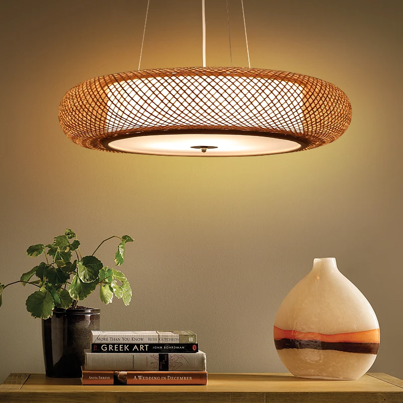 

Handmade Bamboo Lantern Lampshade Bamboo Lamp Creative Lamp Living Room Dining-Room Lamp Tatami Japanese Style Chandelier
