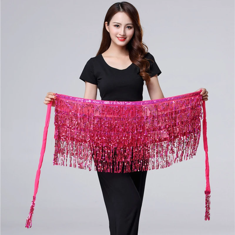 

Hip Scarf Belly Dancing Women's Clothing Belt Accessories Belts Tassel India Bohemia Style Belly Dance Sequin Belt Rectangle