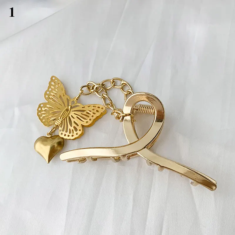 

Large Hair Claws Metal Hollow Hair Clip Butterfly Pendant Geometric Barrette Individual Three-dimensional Butterfly Hair Claws