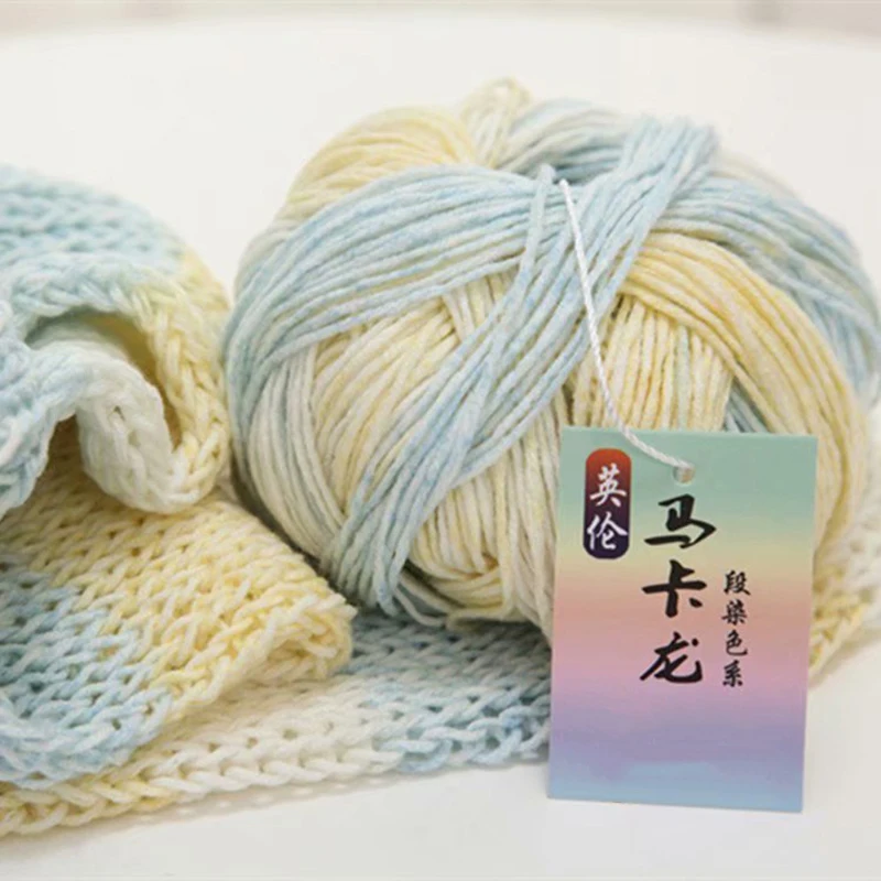 Градиентный цвет шерстяная пряжа окрашенная хлопчатобумажная нить вязаные