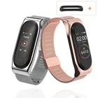 Ремешок для Mi band 4 и 3, браслет из нержавеющей стали для mi band 3 и 4, классический металлический браслет для наручных часов