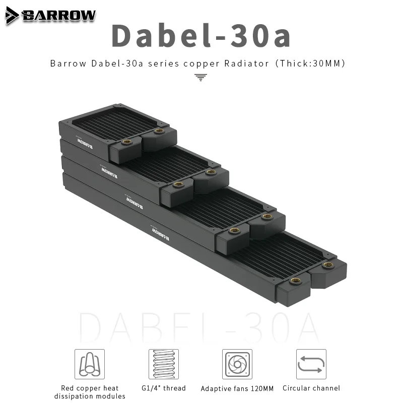 

Одноволновый радиатор Barrow Dabel-30a, толщина 30 мм, медный радиатор высокой плотности