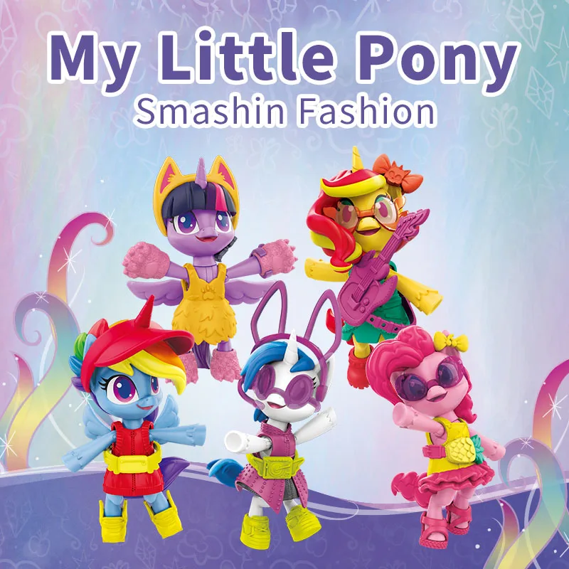 

Hasbro My Little Pony Smashin Fashion Twilight Sparkle Rainbow Dash Sunset Shimmer Pinkie Pie Dj Pon-3 Model Anime Figures