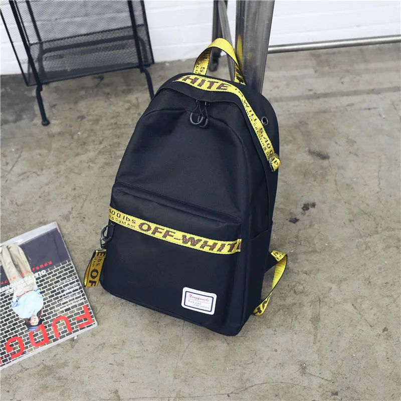 Black Yellow Wobag Laptop Backpack Waterproof For Teenage Boys Girls Travel Anti theft Large Capacity Student Backpack School Bag - Цвет: Black Yellow