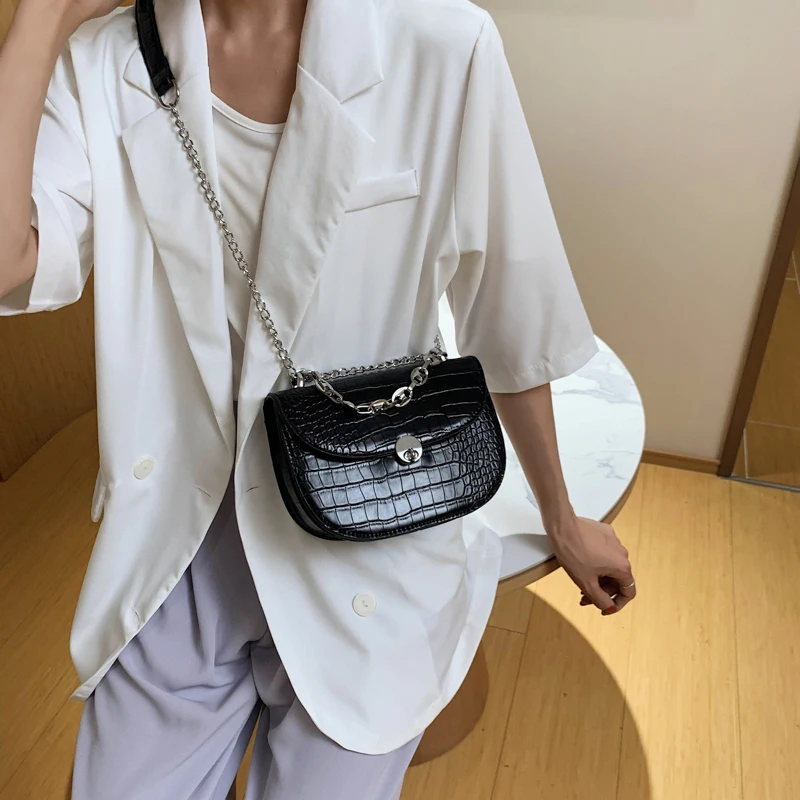 Кожаная сумка через плечо с узором под камень модные качественные сумки цепочкой