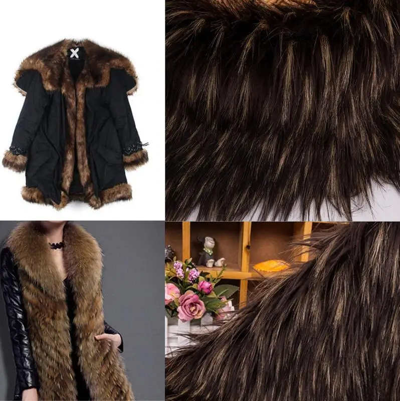 5 см длинный ворс искусственный мех жаккард плюш Ткань Топ окрашенный меланжевый