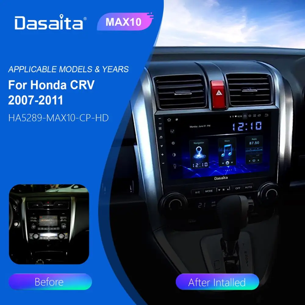 Автомобильный радиоприемник Dasaita Android 10 0 1 din для Honda CRV GPS 2007 2008 2009 2010 2011 навигация DSP