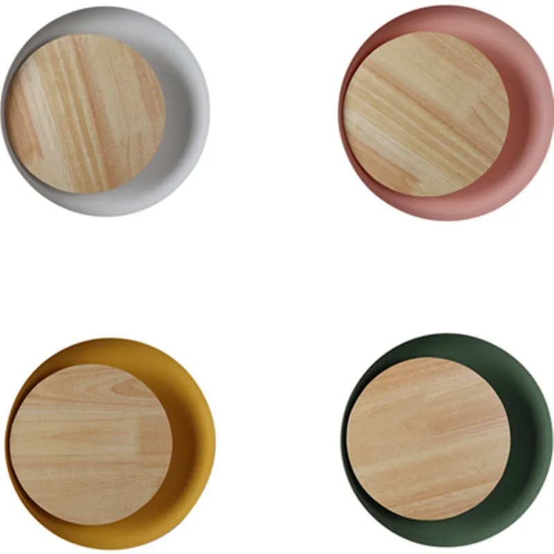 

Nordic Macaroon Wood Bedside Led Wall Lamp Art Concise Eclipse Dinner Cafe Corridor Hotel Wall Light Fixtures Free Shipping