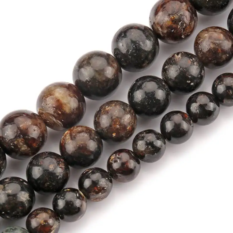 

Бусины Phlogopite из натурального камня, круглые бусины россыпью для изготовления ювелирных изделий, компоненты «сделай сам», браслет, ожерелье ...