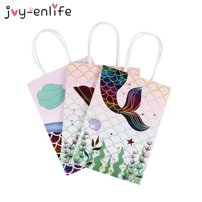 3 шт. блестящие бумажные пакеты с русалочкой большая сумка коробка конфет