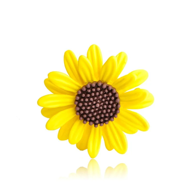 Женская Брошь в виде подсолнуха Корсажная брошь ярко-желтая эмалированная