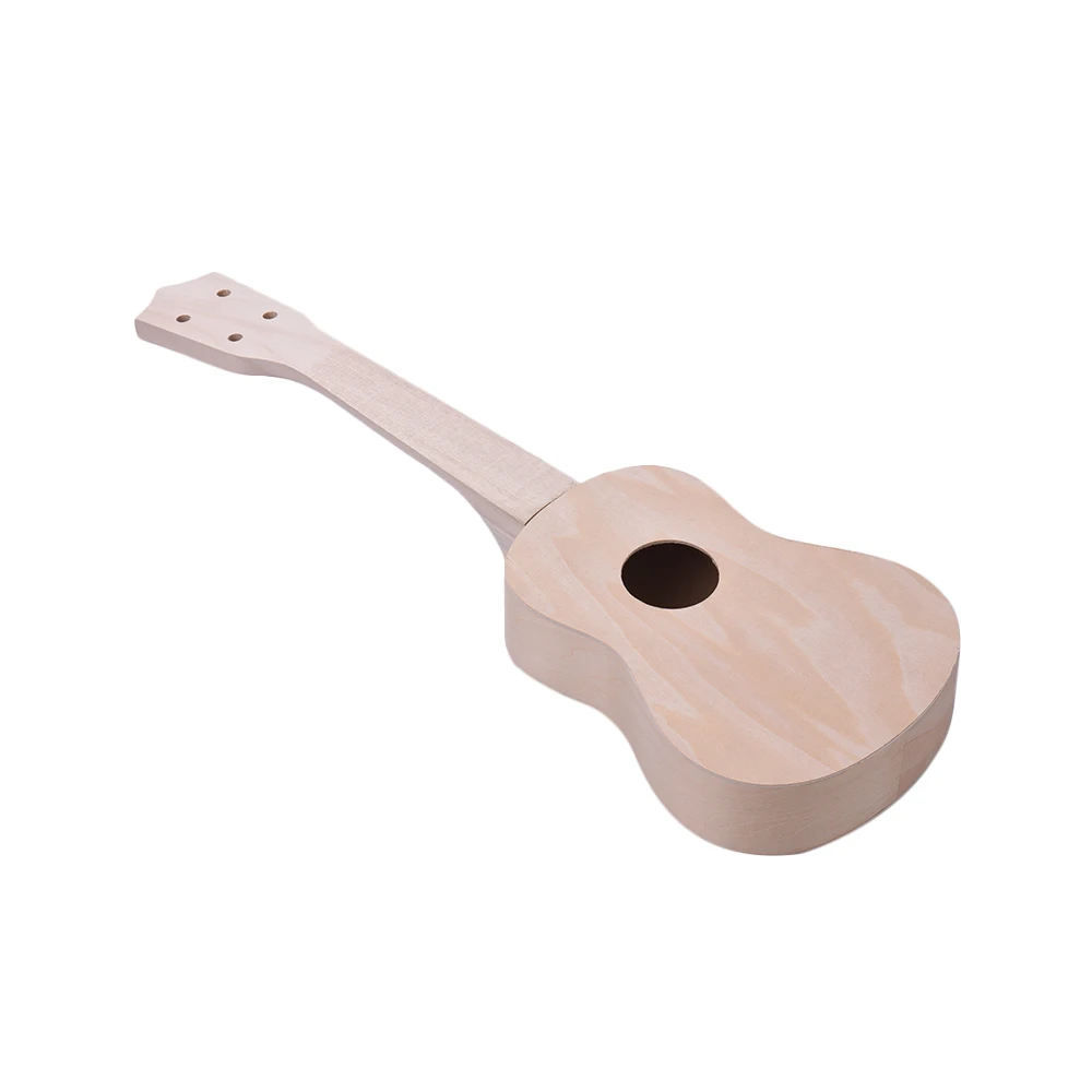 21 Inch Unfinished DIY Ukulele Ukelele Uke Kit Composite Board Body Basswood Neck Plastic Fingerboard Bridge Nylon Strings | Спорт и