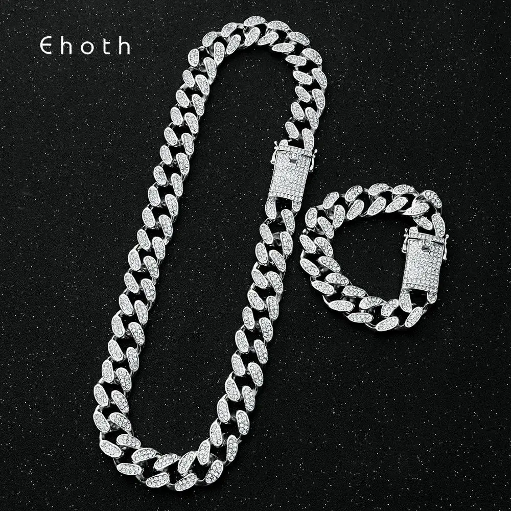 Цепочка Майами мужская из кубинской панцирной цепи ожерелье с застежкой