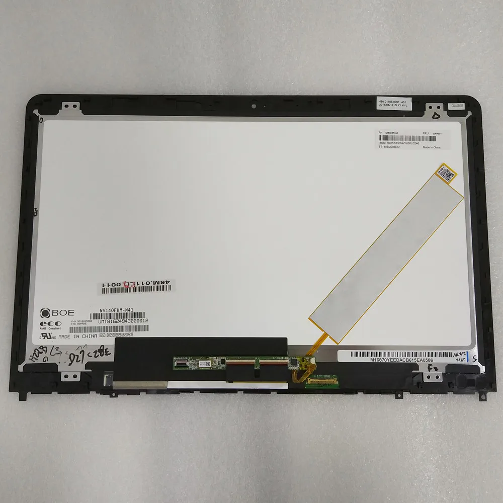 

New LP140WF3 SPD1 NV140FHM N41 14" Display Panel For Lenovo Thinkpad S3 Yoga 14 FHD LCD LED Touch Screen Monitor Assembly