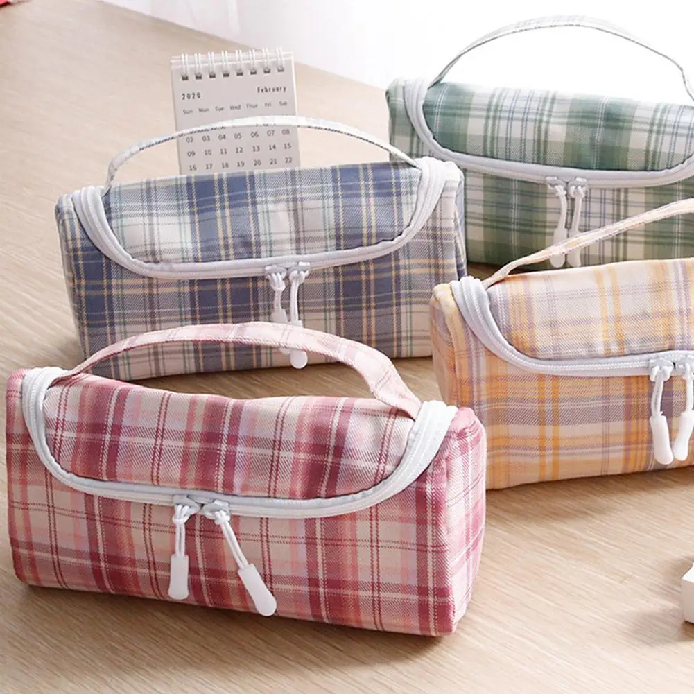 

Girl's Heart High-value Large-capacity Grid Pencil Case Detachable Case Canvas Case Kawaii JK Pencil Pencil Japanese Case P Q2L2