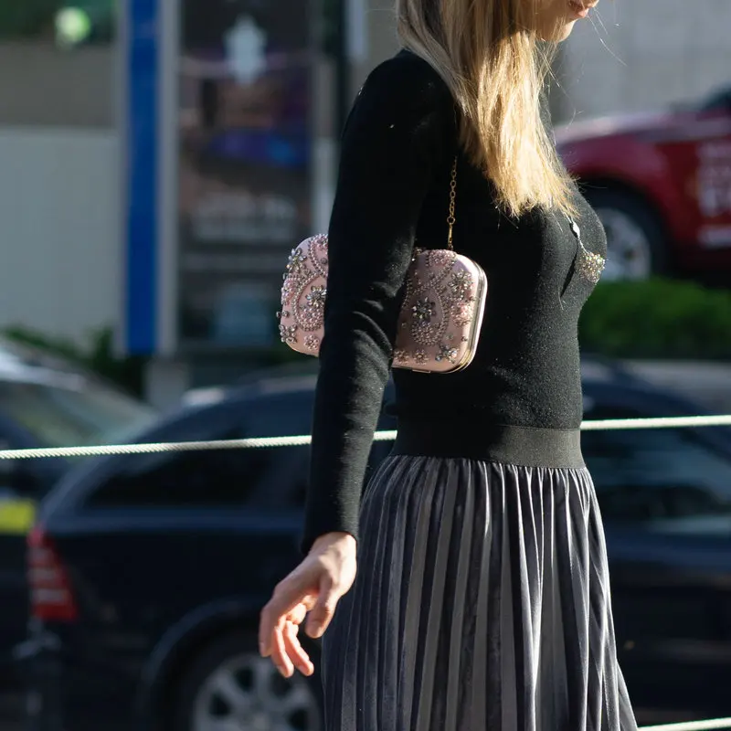 Женский клатч с бусинами Boutique De FGG Винтажный Розовый сердцем и цветами свадебные