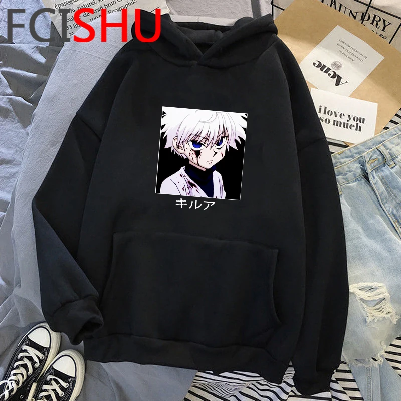 Милый Для мужчин s толстовки Hunter X женщин пуловеры с капюшоном и свитшоты Killua Zoldyck