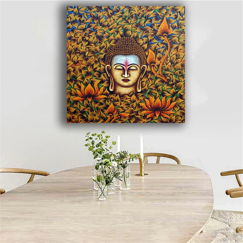Самоотверженно HD принты настенные художественные плакаты и Будды головы цветок