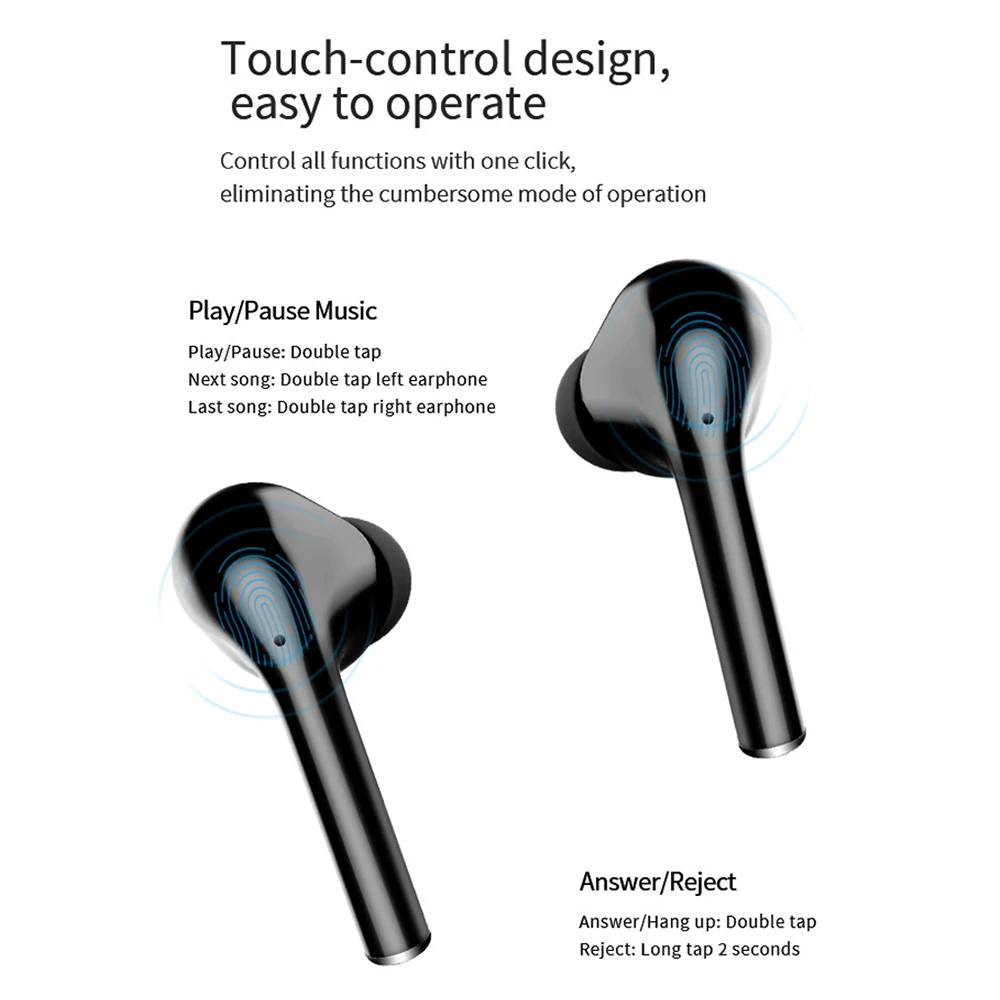 TWS Hifi стереонаушники V5.0 Мини Bluetooth наушники Спортивная гарнитура с зарядным