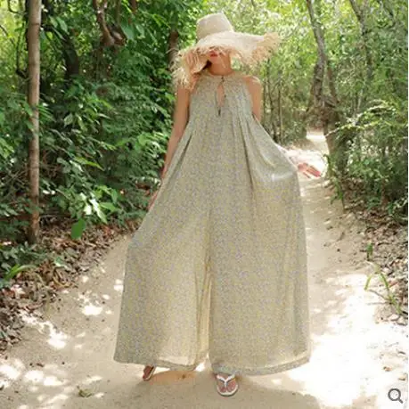 Летние женские комбинезоны в Корейском стиле широкие брюки размер плюс