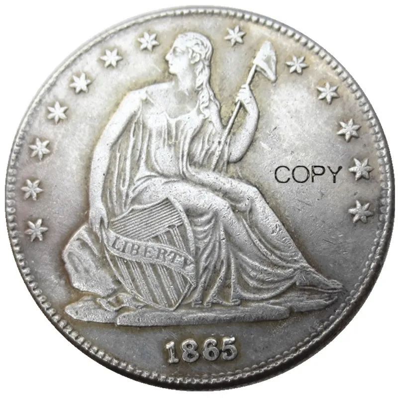 США 1839 - 1865 мятный: P свобода сидя половина доллара посеребренные копии монет | Дом