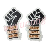 iron on embroidered black lives matter words patches sticker to clothing decoration sewing badges