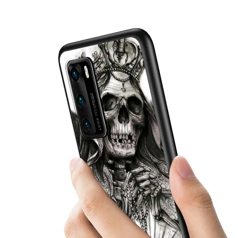 

Hot Satanic Scary Skull Style for Huawei P40 P30 P20 Pro P10 P9 P8 Lite E Pro P Smart Z Plus 2020 2019 Phone Case