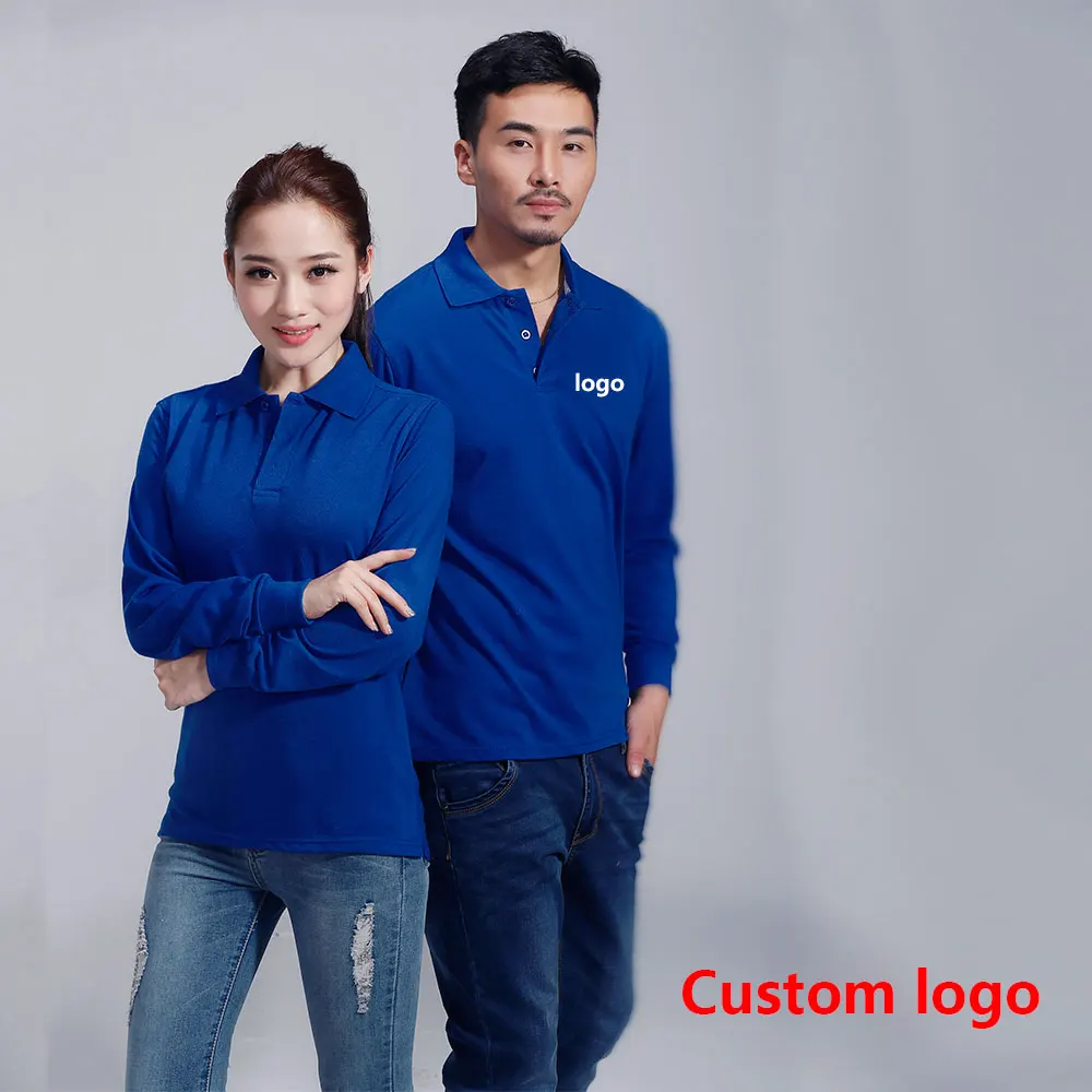 Мужская и женская рубашка поло с длинным рукавом Комбинезоны на заказ рекламная