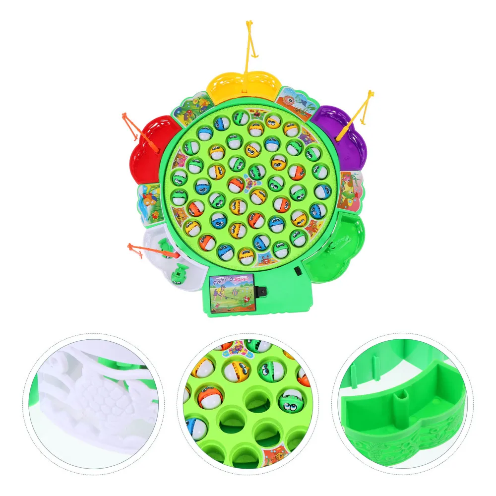 

1Set Fishing Game Plate Plaything Gift Rotating Fishing (Colorful)
