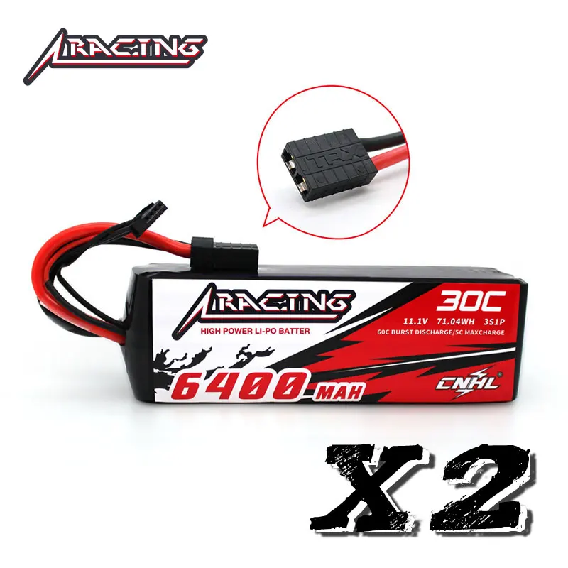 2 блока CNHL Racing Series 6400 мАч 11 1 В 3S 30C Lipo аккумулятор мягкий корпус с TRX штекером для