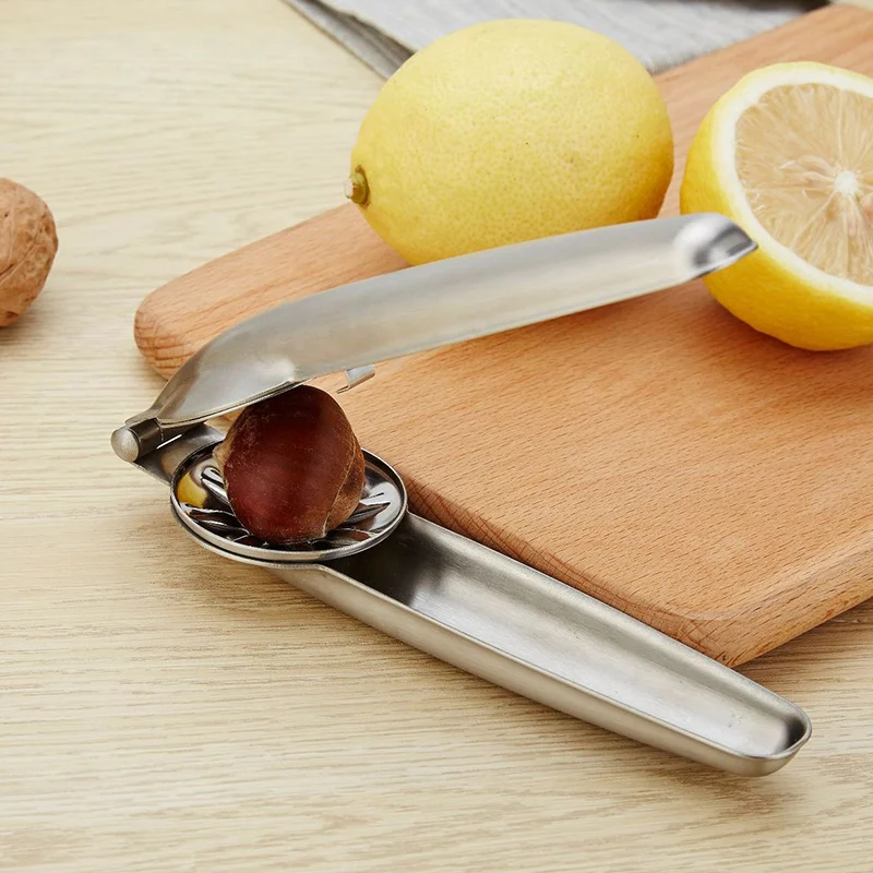 

New Stainless Steel Walnut Opener Cracker Hard Shell Chestnut Plier Portable Tool NE