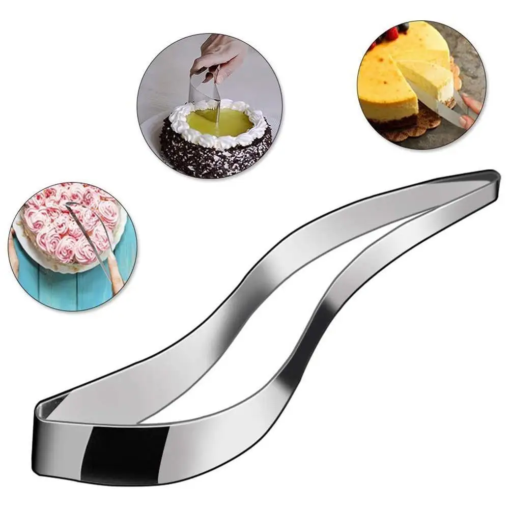 

Creative Steel Cake Pie Slicer Server Cake Kitchen Dessert Knife Tools Cutters Cookie Fondant Accessories V0N6