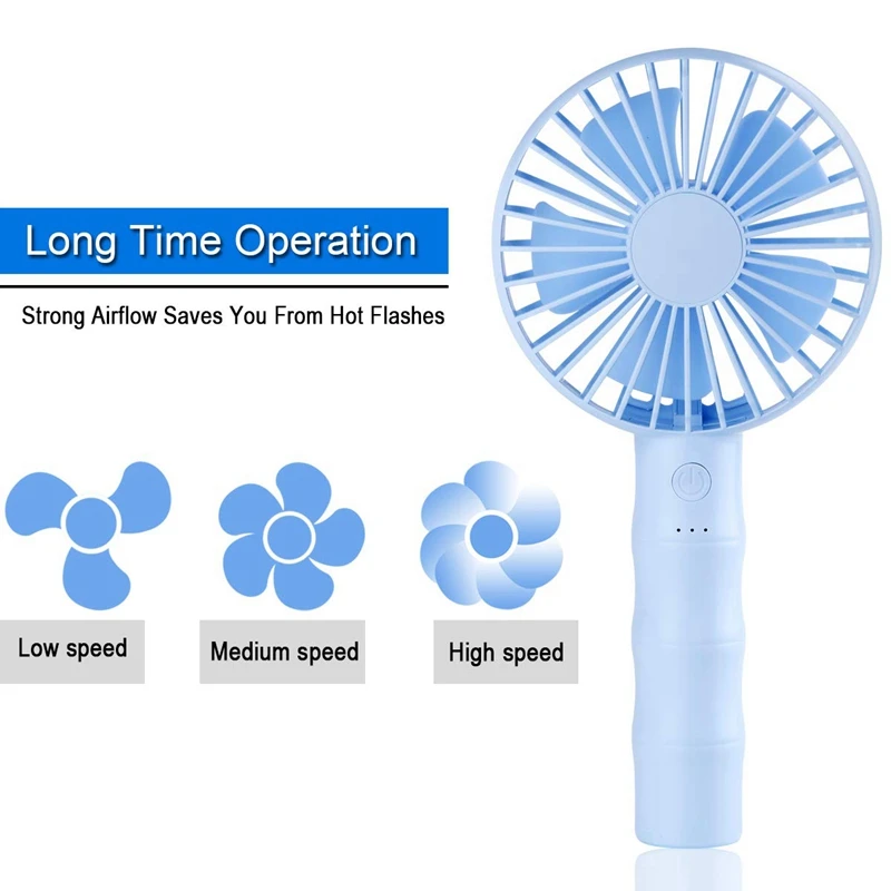 Handheld Fan Small Portable Usb Rechargeable Battery Operated Personal With Base Powerful Airflow For Office Room Outdoo | Бытовая