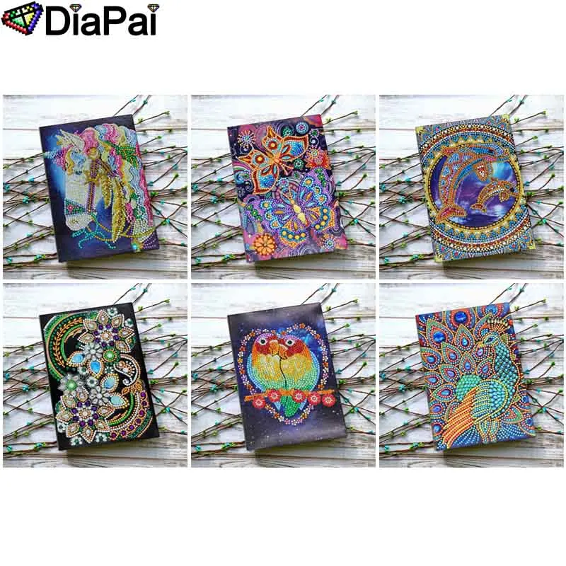 

DiaPai A5 Notebooks 5D DIY Diamond Painting Special Shape Diary Book Diamond Embroidery Cross Stitch Rhinestones Decor Gift