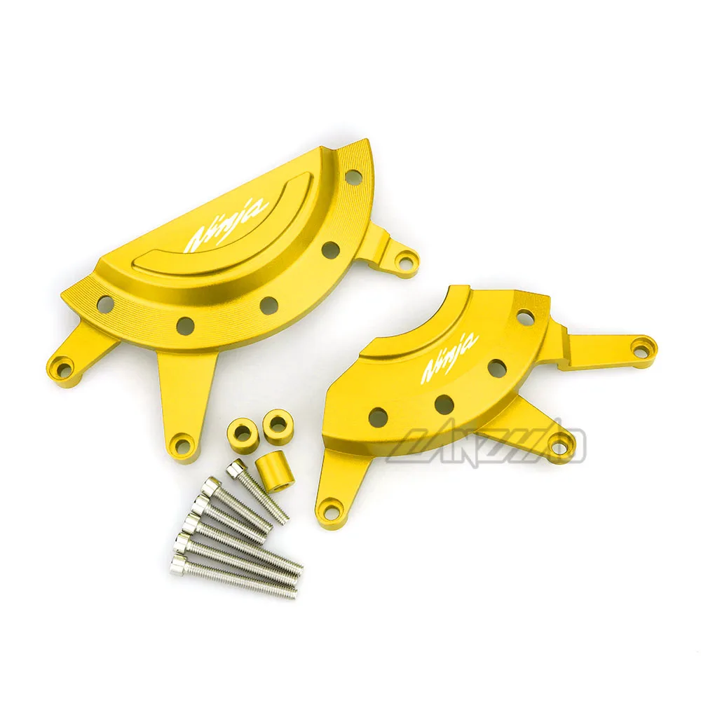 Gold-Ninja400 CNC алюминиевый мотоциклетный защитный боковой Чехол для двигателя статора, защитный чехол, зеленый, черный, красный для Kawasaki Ninja 400 Z400 - Цвет: Gold-Ninja400