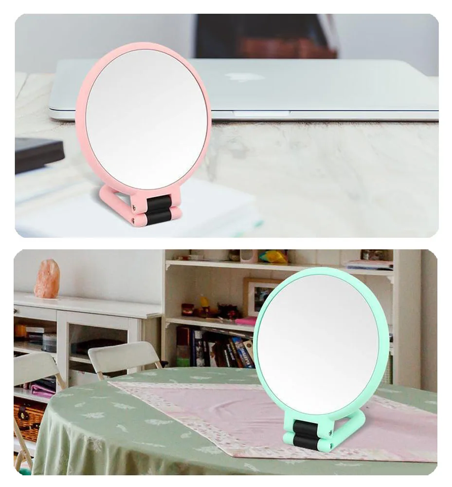 

2-сторонний косметическое зеркало для макияжа с 10X увеличение, руки держать/настольное косметическое зеркало, складной Портативный для путе...