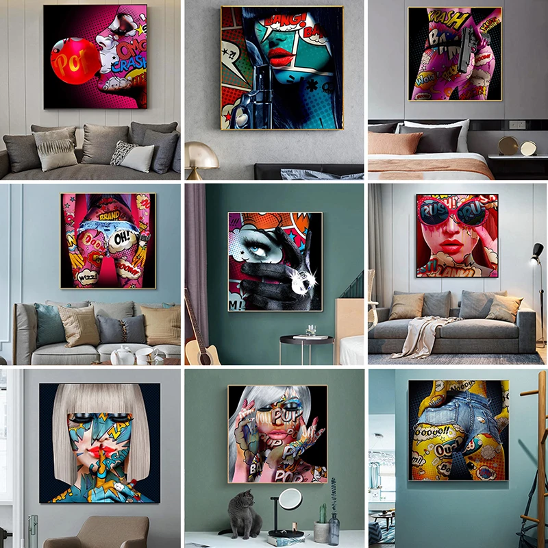Уличное художественное изображение с граффити сексуальные женские холсты