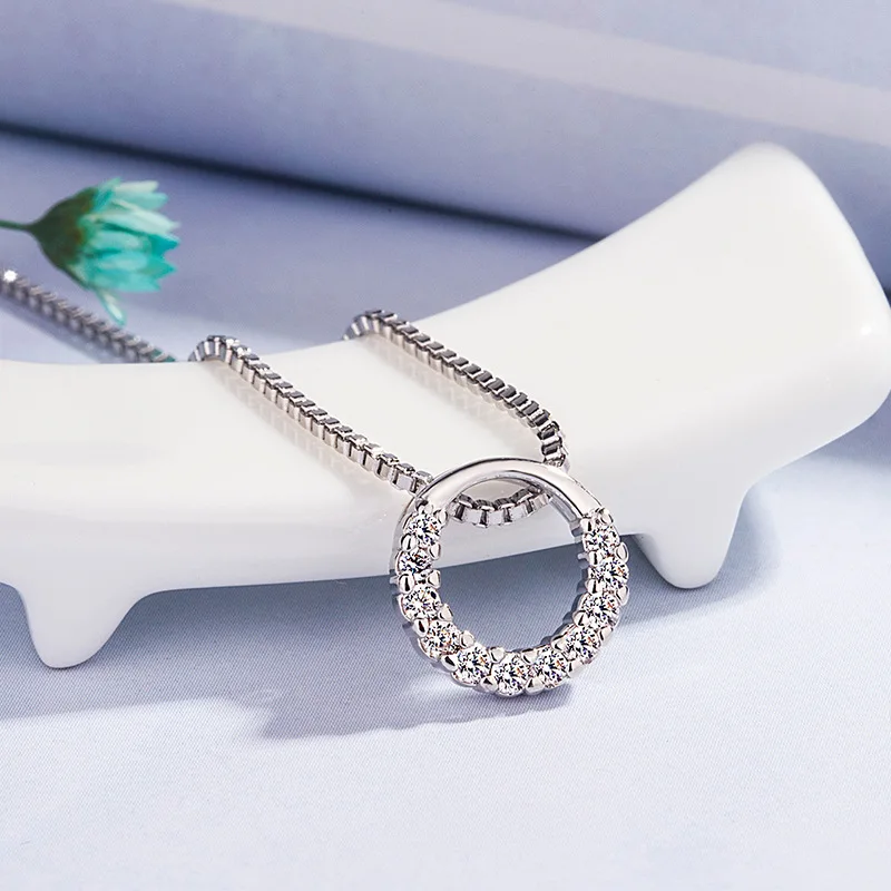 Женское Ожерелье с бриллиантом 925 SliverColor подвеска белым топазом S925 | Украшения и