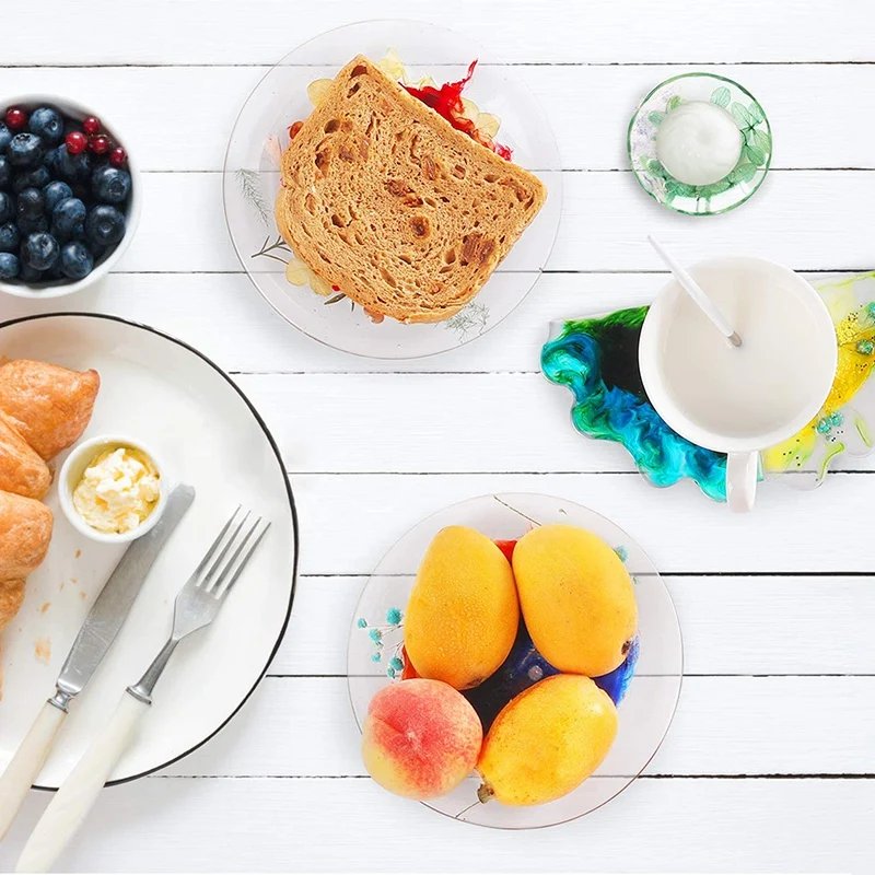 

3 Sets of Resin Casting Cup Mold, Resin Cup Mat Silicone Mold, Resin Tray Cup Mold Suite.