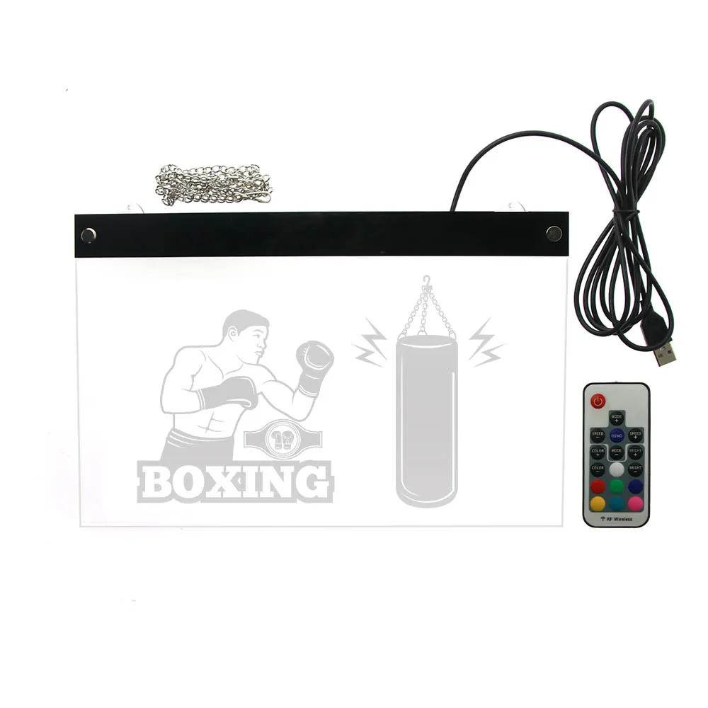 Светодиодный неоновый подвешивающийся акриловый щит для боксеров мужчин боев
