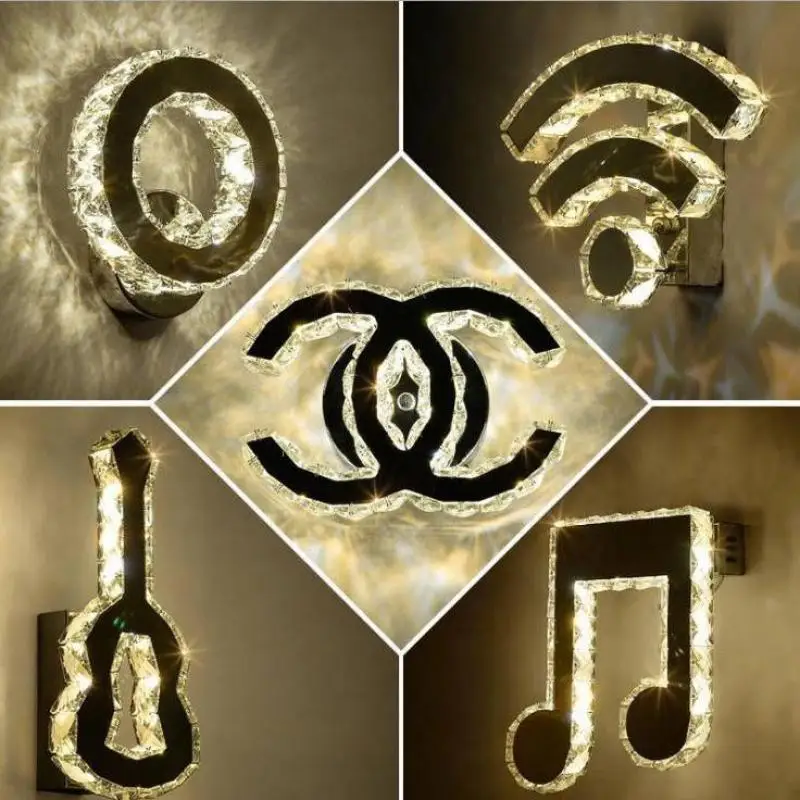 12 Вт Современные хрустальные Настенный Светильник Chrome зеркального блеска