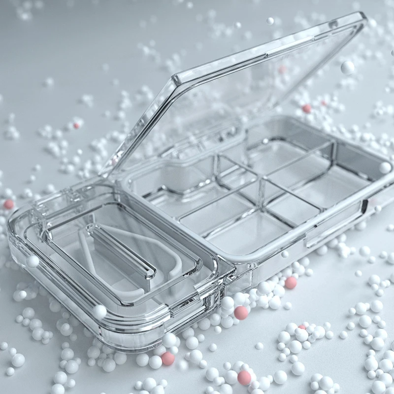 

2-in-1 Medicine Box And Pill Cutter Multifunction Pill Storage Organizer Travel Portable Separate Divider Pill Case Dispenser
