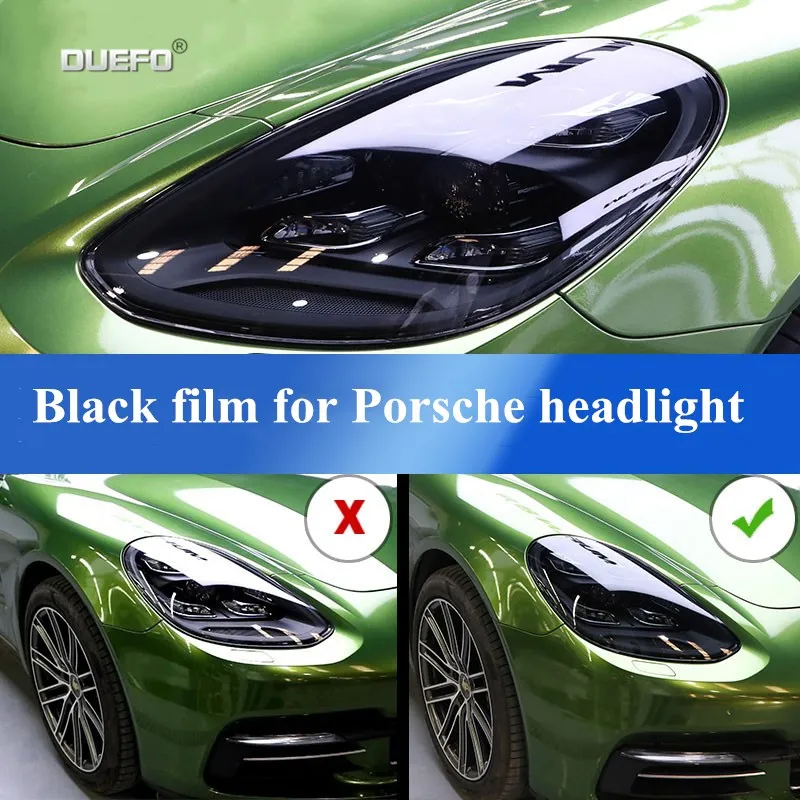 Наклейка из ТПУ для защиты автомобильных фар черная прозрачная пленка наклейка