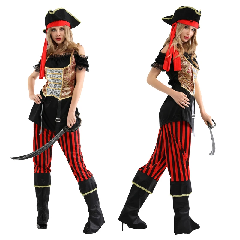 

Adult suit dress pirate cosplay costume fantasy polyester material high quality dress summer anniversaire pirate
