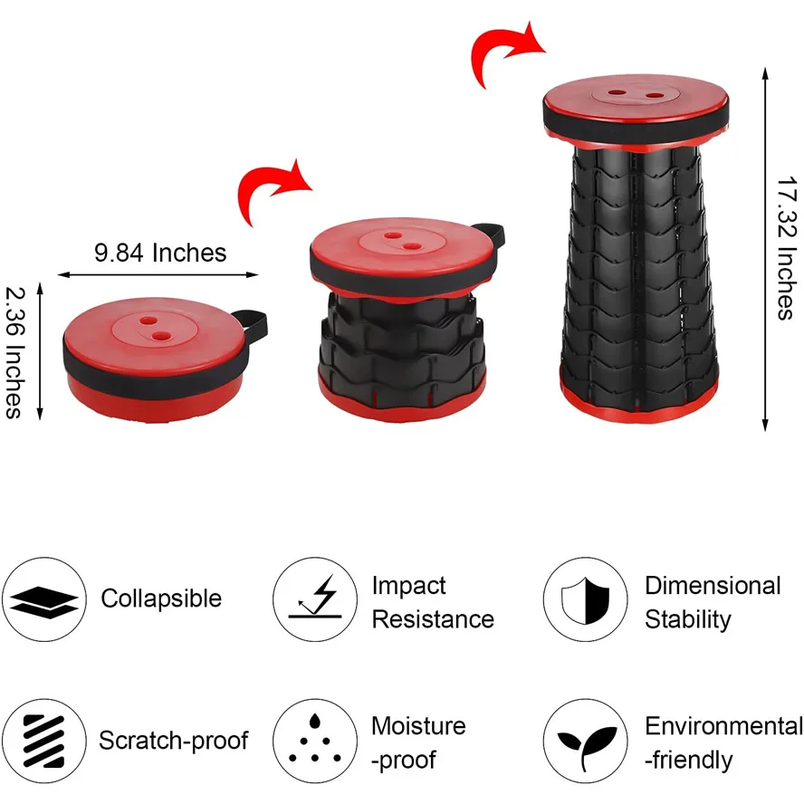 Satin Al Taşınabilir Geri çekilebilir Katlanır Tabure Açık Ve Kapalı Hafif Teleskopik Tabure Katlanır Sandalyeler Kamp Balıkçılık Yürüyüş Için