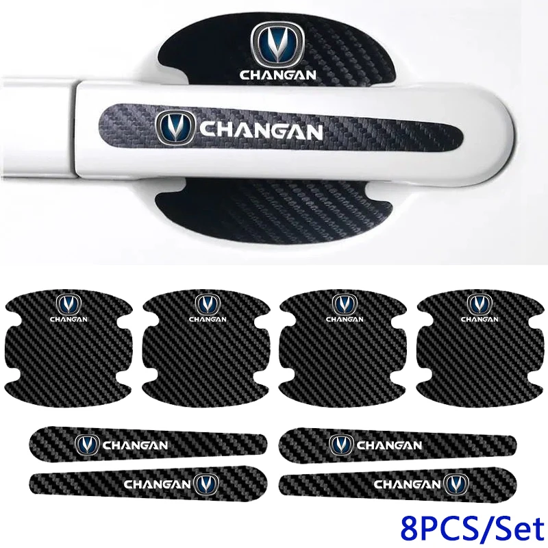 

Carbon Fiber Car Door Handle Bowl Emblem Protective Sticker for Changan CS15 CS35 CS55 CS75 CS95 EADO XT DT RAETON CC Alsvin V7