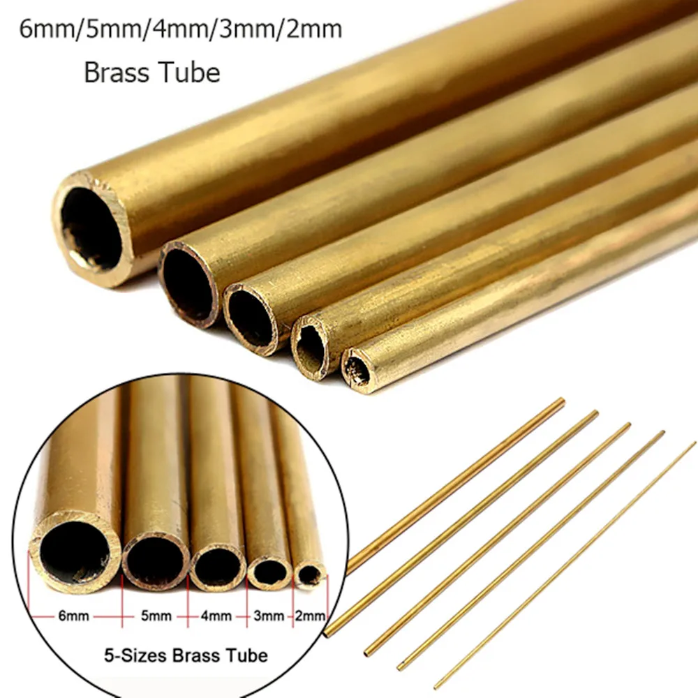 1pcs Hard Brass Tube 2mm-6mm Pipe For Engineering Model Building&ampCraft Uses Making Tool Connector Round Cutting | Инструменты