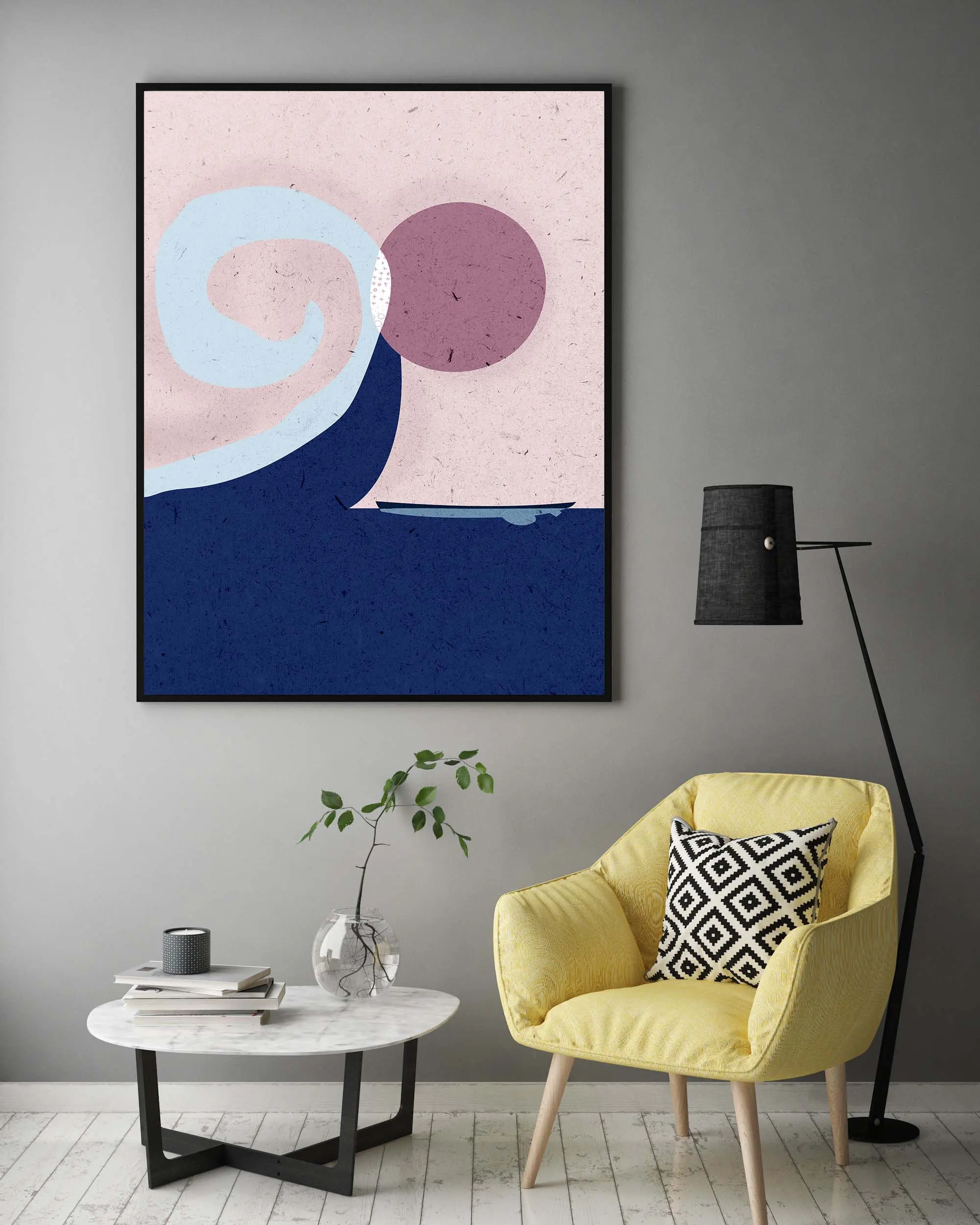 Настенное искусство Blue Wave Художественная печать Surf GIclee океанская волна печатный